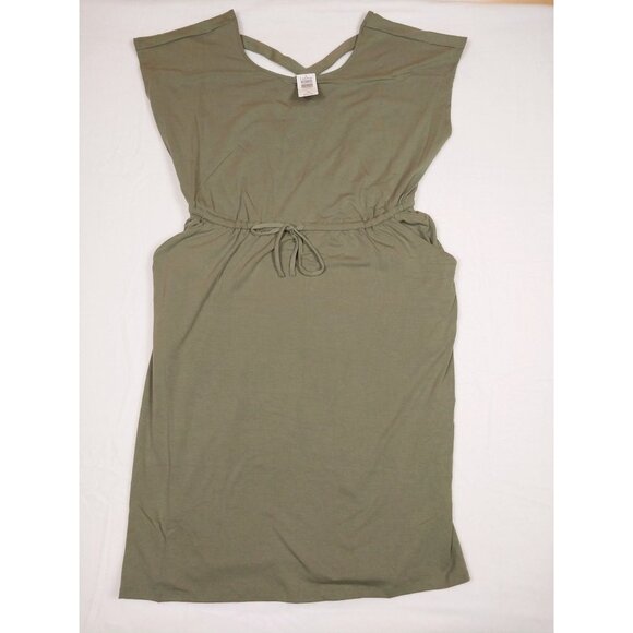 NWT Torrid Midi Jersey Cross Back Slit Dress Sz 2X Olive Green - Picture 3 of 11